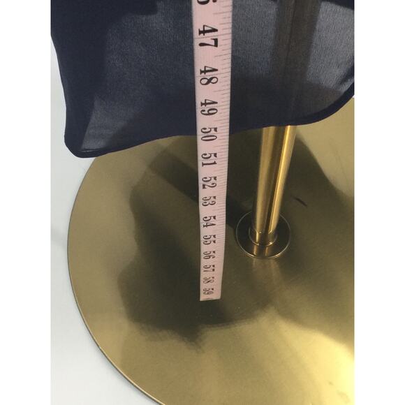 AW BRIDAL SZ 10 L dark navy blue chiffon Osage faux wrap midi dress NEW B78 - Picture 5 of 10